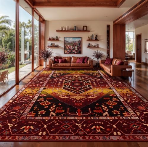 SERISSA 9x12 Washable Non Slip Boho Area Rug by SERISSAHomeDecorCollection