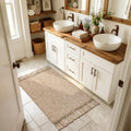 Collive Boho Bathroom Rug, Hand-Woven Cotton Layering Rug by Collive