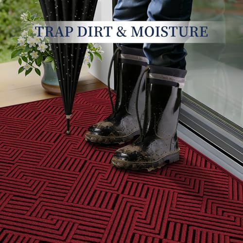 YIHOUSE Dirt Trapper Door Mat 24" x 36", Non-Slip Washable Entrance Mat - Image 3