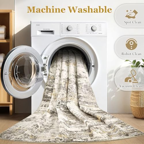 3x5 Runner Rug, Abstract Washable Hallway Rugs - Image 6
