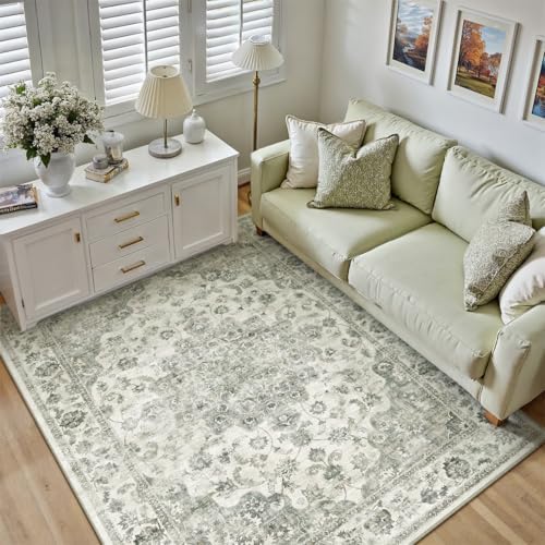 5x7 Green Neutral Area Rug - Image 3