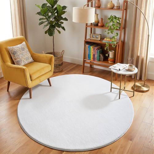 Amearea White Round Area Rugs 5ft Circle Rugs - Image 6