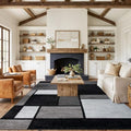 Rugshop Modern Geometric Jute Backing Large Area Rug Gray 9' x 12' by Rugshop