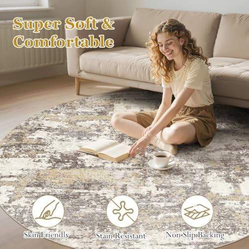 8ft Round Rug, Circle Area Rugs - Image 4