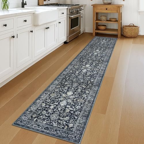 KILOCOCO Runner for Hallway 2x12 ft Washable Runner Non-Slip Rug, Midnight Navy - Image 3