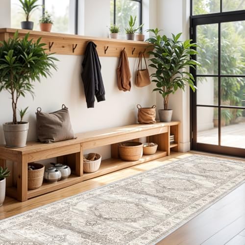 Washable Hallway Runner Rugs 3x12: Soft Ultra Thin Low Pile Carpet Machine - Image 2