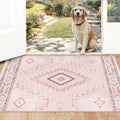 Yinhua Pink Rug 2x3 Non Slip, Western Washable Rug Low-Pile by yinhua