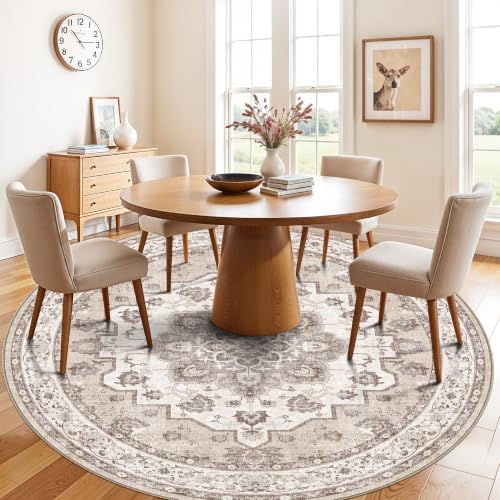 6ft Washable Kitchen Round Rug: Non-Slip Circle Area Rug - Image 3