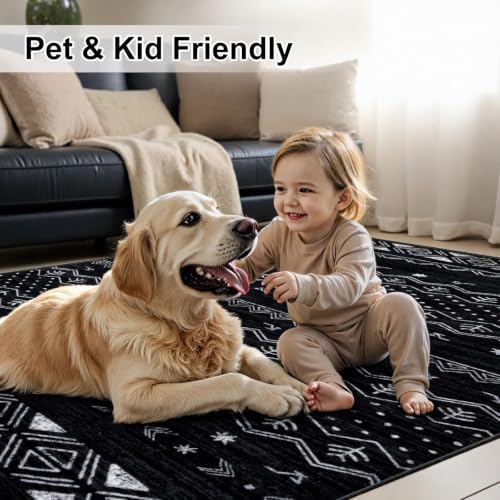 SERISSA 4ft Washable Non-Slip Boho Round Area Rug - Image 3