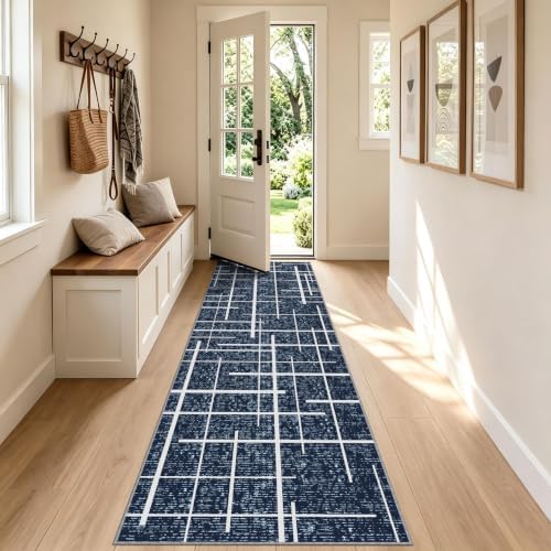 Non Slip Hallway Runner Rug 2x10, Washable Long Rug, Woven Thin Low Pile Carpet - Image 3