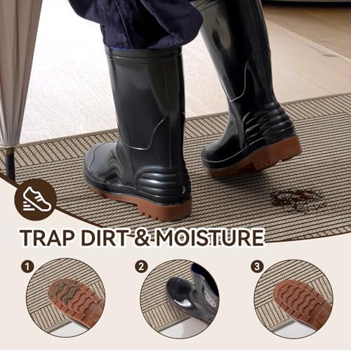Door Mat 24"x35", Thin Dirt Trapper Entryway Front Doormat - Image 4