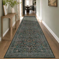 Dark Green Washable 3x12 Extra Long Runner Rug by HazoHaus