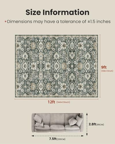 Amada Large 9x12 Washable Area Rug - Image 2