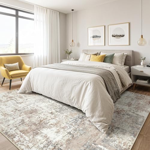 LOONGRUG 12x18 Area Rug Washable Large Neutral Modern Living Room Rugs - Image 4