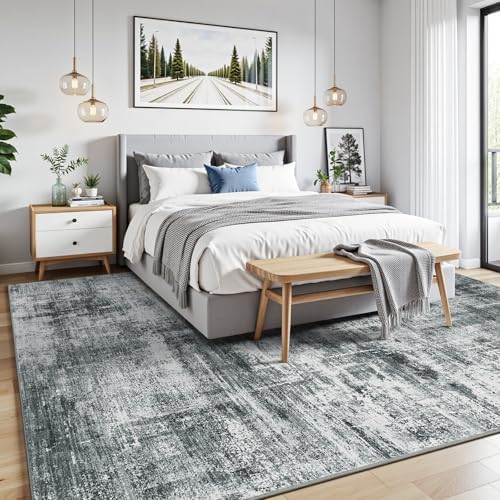 9x12 Area Rug for Living Room, Abstract Washable Non-Slip Large Rugs - Image 2