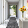 3x12 Runner Rug for Hallway: Long Kitchen Machine Washable Runner Black by BYYVOORugsforYourHome