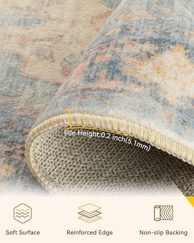 RELEANY Washable Area Rug, Square 8'x8' - Image 4