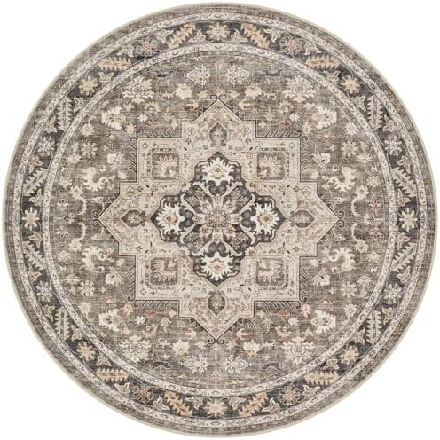 cotiled 8ft Round Living Room Area Rug, Traditional - Image 7