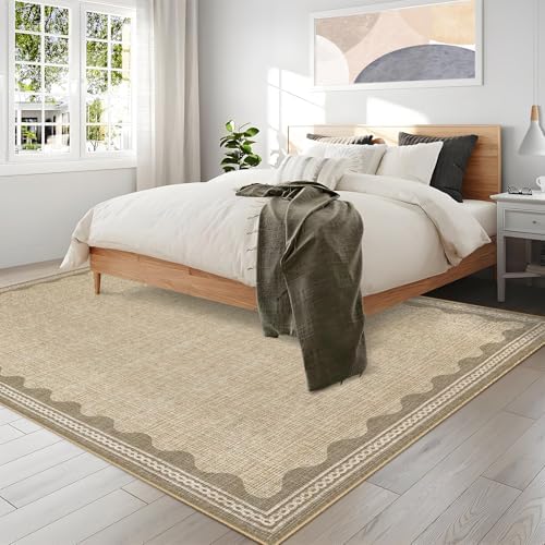 Garvee Modern Bordered Rugs for Living Room 8x10 Large Washable Rug Jute - Image 4