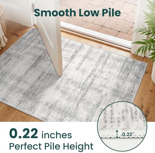 KOZYFLY Abstract Entryway Rug 2x3 Washable Door Mat Indoor Beige - Image 5