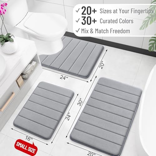 OLANLY Memory Foam Bath Mat 30x20, Super Soft and Absorbent Bathroom Rugs - Image 2