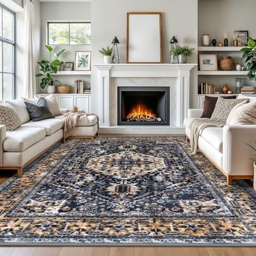 KOZYFLY Boho Area Rug 9x12 Ft Thin Rugs by KOZYFLY