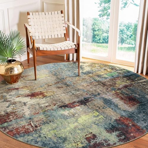 Lahome Modern Abstract Round Rug 6ft by Lahome