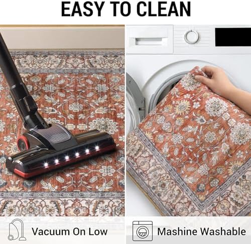 KUTA Vintage Washable Runner Rug, 2.6x10 Red Clay Runners - Image 6