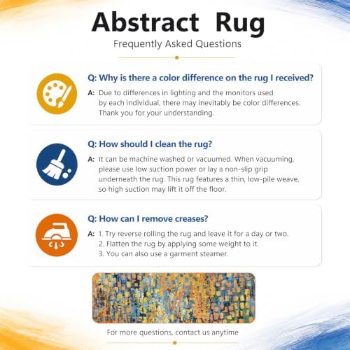 Colorful Abstract 6x9 Washable Are Rugs - Image 7