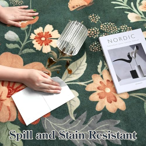 Lahome Floral 8x10 Area Rugs for Living Room, Soft Washable Bedroom Rug - Image 5