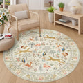 DUKINO 5ft Round Rug, Washable Animal Non Slip Circle Area Rug by DUKINO