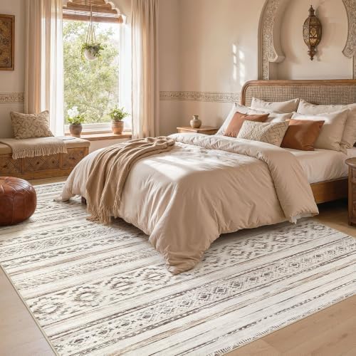 cotiled Boho 10x12 Area Rug for Living Room: Large Moroccan Washable Rug - Image 6