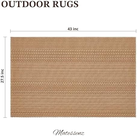 MatEssenz 27.5"x43" Washable Outdoor Front Door Mat, Textured Natural Woven - Image 2