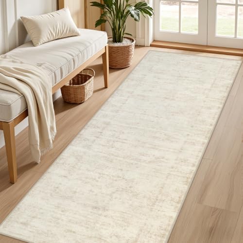 2'6''x10' Hallway Washable Runner Rug: Kitchen Carpet Retro Beige - Image 2