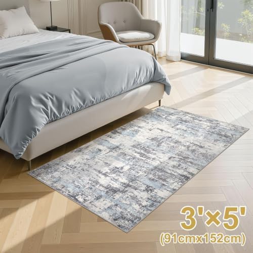 3x5 Runner Rug, Abstract Washable Hallway Rugs - Image 6