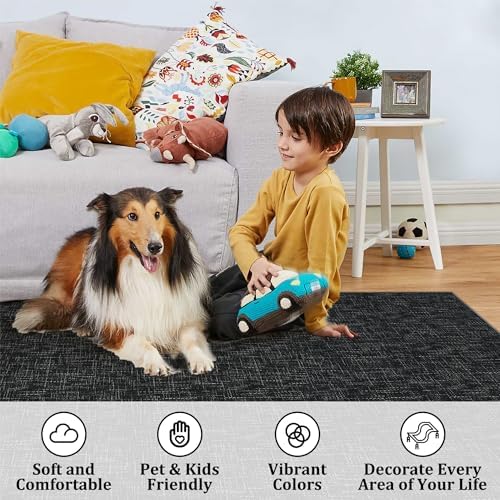 Garvee Modern 5x7 Rugs for Entryway Solid Color Washable Area Rugs - Image 4