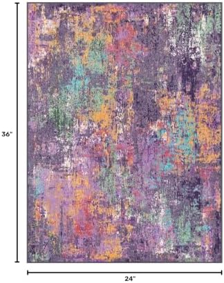 RELEANY Washable 2'x3' Abstract Area Rug - Image 2