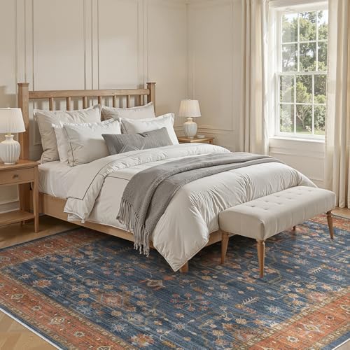 6x9 Area Rug for Living Room- Machine Washable Soft Oriental Vintage Large - Image 4