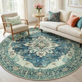 RELEANY Washable Area Rug, Round 6ft by RELEANY