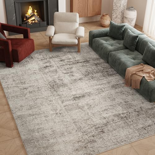 8x10 Vintage Beige Washable Area Rug by Unknown