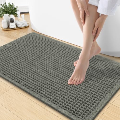 Smiry Waffle Bath Mat 30X18, Extra Soft Absorbent Bathroom Rugs by Smiry