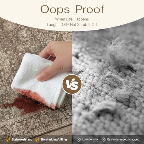 HUGEAR Area Rugs 10x14 Beige Vintage Rug - Image 6