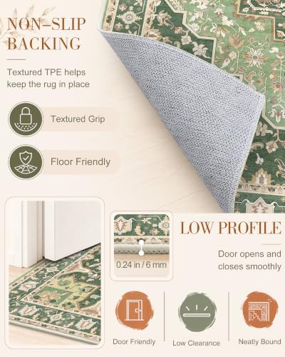OLANLY 2x5 Washable Runner Rug, Soft Non Slip Carpet - Image 7