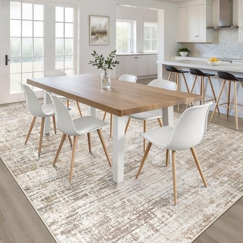 LOONGRUG 6x8 Area Rug Washable Neutral Modern Living Room Rug Dark Brown - Image 5