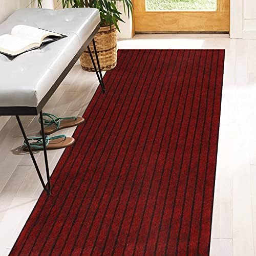 4' x 21' Runner Rugs with Rubber Backing, Indoor Outdoor Utility Carpet Runner by Heyroll