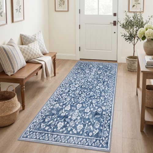 Washable Vintage 3x6 Runner Rug Non Slip Runners by SILOLOOM