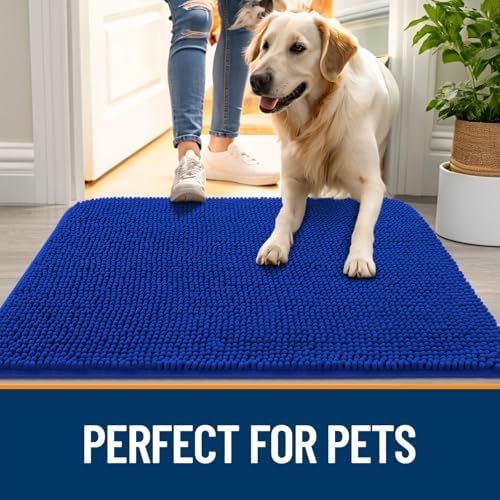 OLANLY Dog Door Mat for Muddy Paws 24x16, Super Absorbent Chenille Mud Mat - Image 6