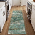 BEIMO 2x6 Runner Rug for Hallway, Turquoise Washable Abstract Non Slip Rug by BEIMO