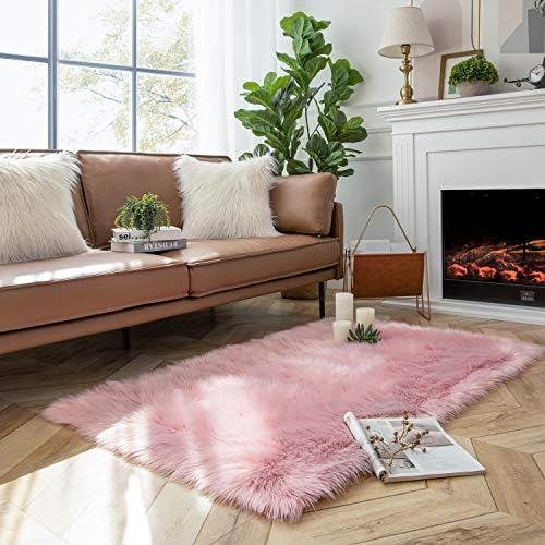 Ashler faux fur rug, Fluffy Shaggy Area Rug Ultra Soft 3 x 5 Feet Rectangle Fur - Image 5