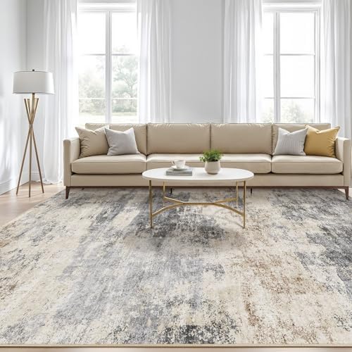 LOONGRUG 9x12 Area Rug Washable Large Neutral Modern Living Room Rugs - Image 5